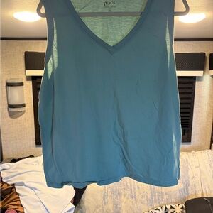 Pact Women's Teal V-Neck Tank Top
